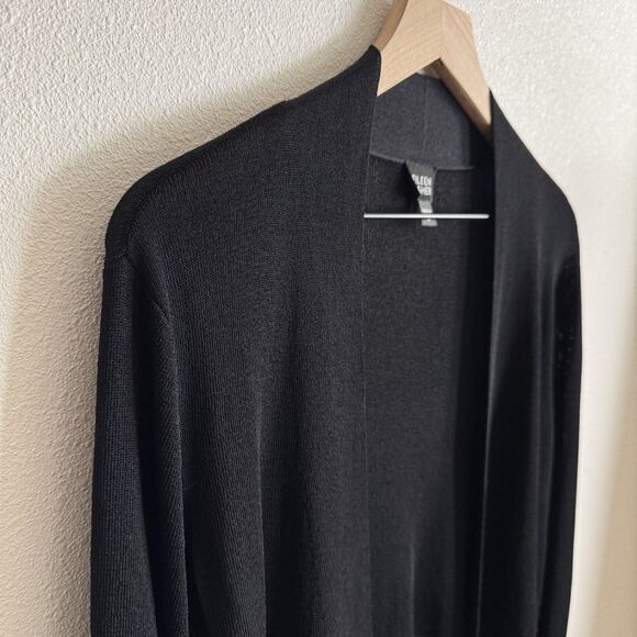 Eileen Fisher Sweater Womens Medium Black Cardigan Open Capsule Neutral Layering - Picture 6 of 15